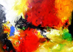 abstract olieverf schilderij